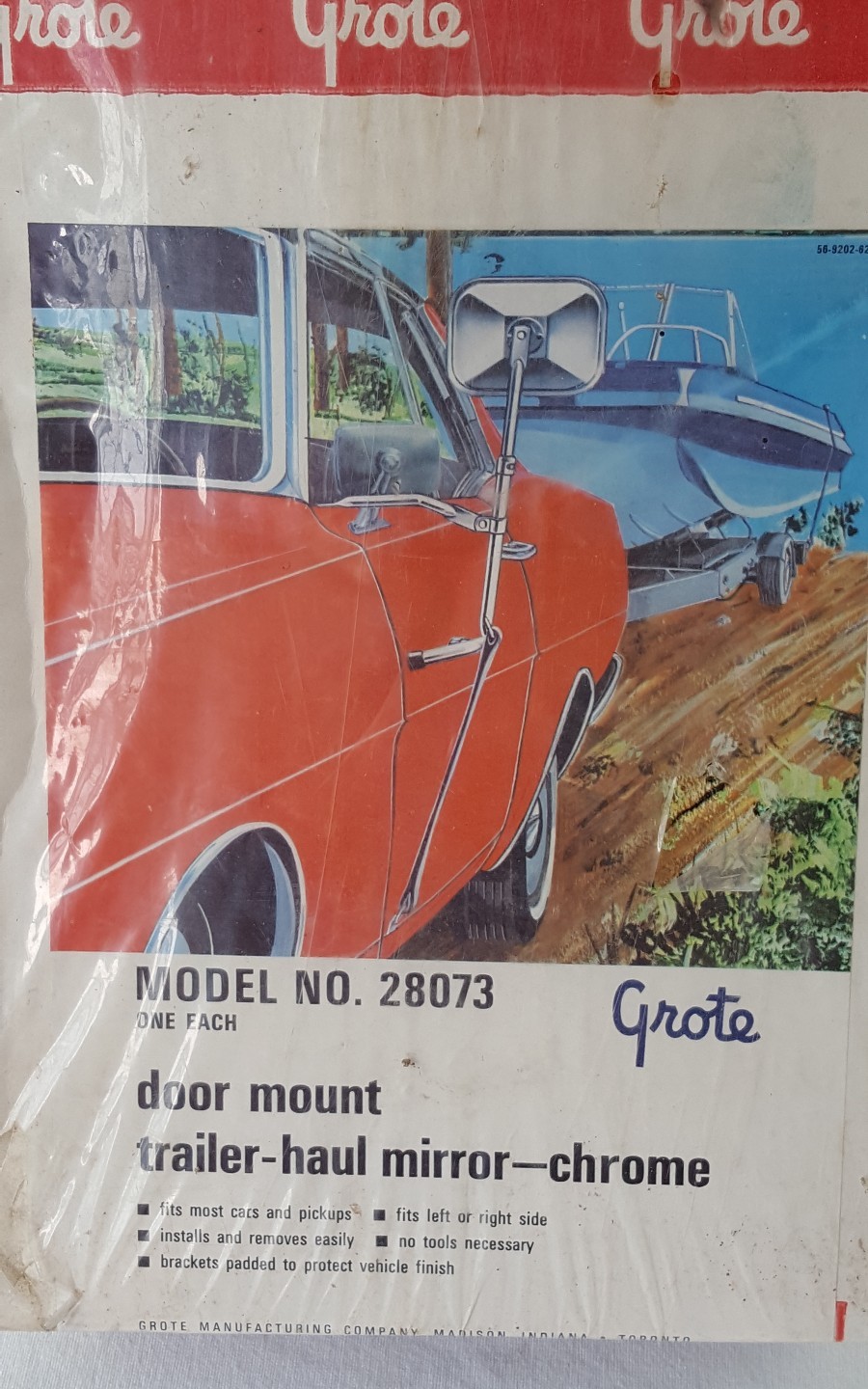 Vintage Grote Door Mount Trailer Haul Mirror Chrome No 28073 One Nos 1