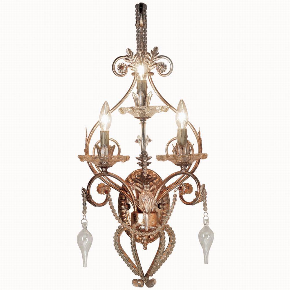 Hampton Bay Allure Collection 3 Light Antique Silver Wall Sconce Picture 1 Of 2
