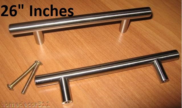 Solid Stainless Steel Bar Pull Dresser Cabinet Hardware Kitchen Picture 1 Of