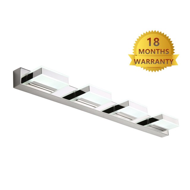 Mirrea 16w Modern Led Vanity Light In 4 Lights Stainless Steel And Mirrea 16w Modern Led Vanity Light In 4 Lights Cold White