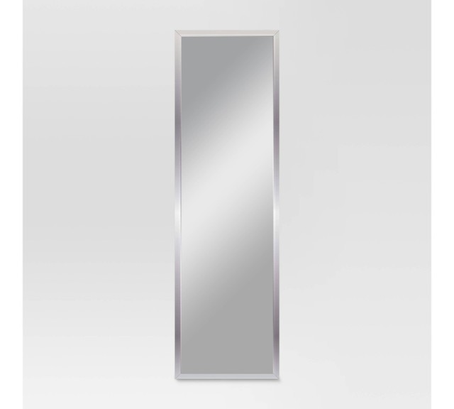 Rectangle Framed Leaner Floor Mirror Silver Threshold Rectangle Framed Leaner Floor Mirror Silver 822