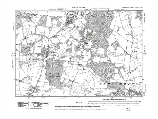 Waterlooville Stakes Purbrook Portsdown Old Map Hampshire 1910 76nw | eBay
