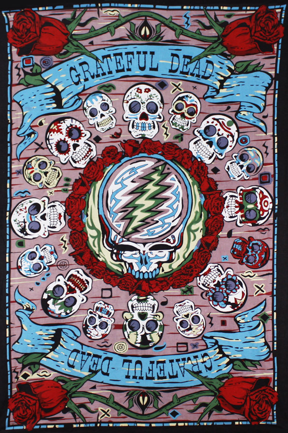 Sunshine Joy 3d Grateful Dead Mini Tapestry Mexicali Skull Wall Art Picture 1 Of 4
