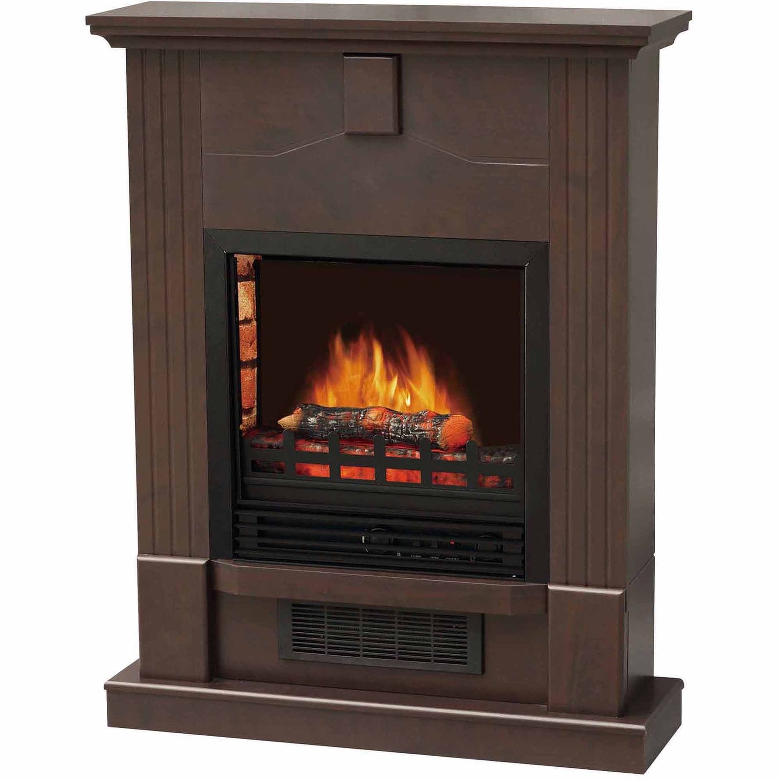 Electric Fireplace Heater Mantel Dark Chocolate Veneer 400 Square Ft Picture 1 Of 3