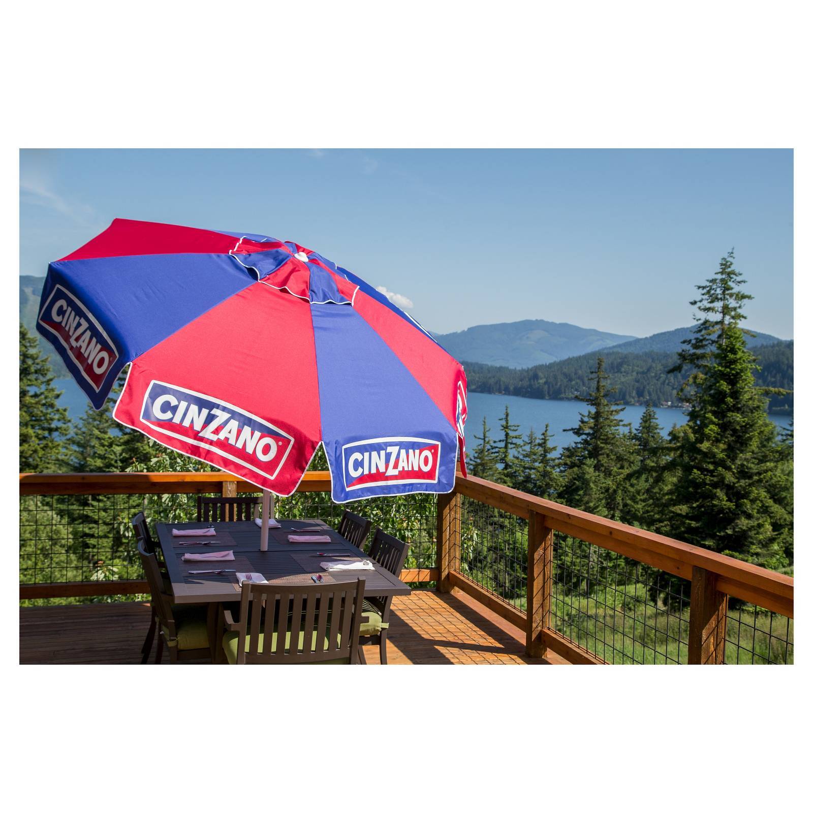Heininger 1384 8ft Cinzano Deluxe Beach And Patio Umbrella With Brand New T