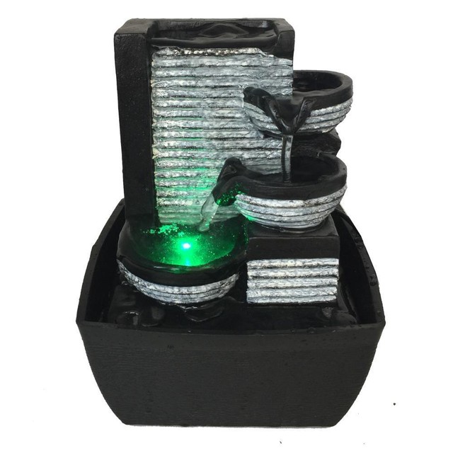 Tabletop Water Fountain Led Light Indoor Waterfall Home Office Zen Tabletop Water Fountain Led Light Indoor Waterfall Home Office Zen Table Decor