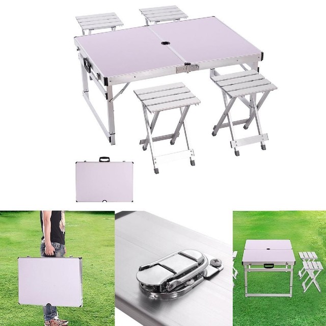 Portable Folding Camping Picnic Table Set With 4 Seats Outdoor Bbq Portable Folding Camping Picnic Table Set With 4 Seats Outdoor Bbq Lightweight