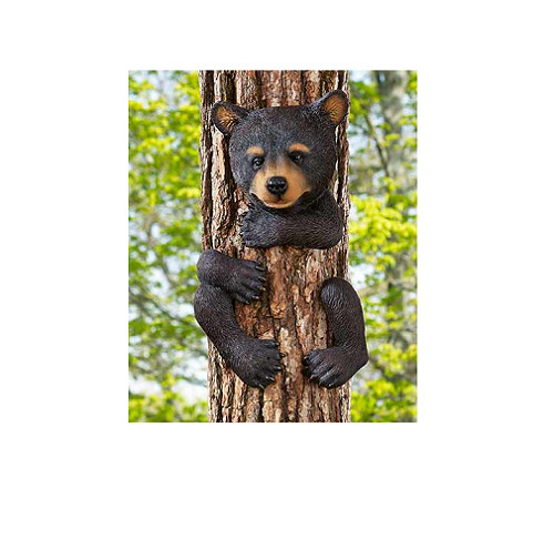 Outdoor Garden Statue Tree Animal Huggers Bear Decor Yard Miniature Picture 1 Of 4