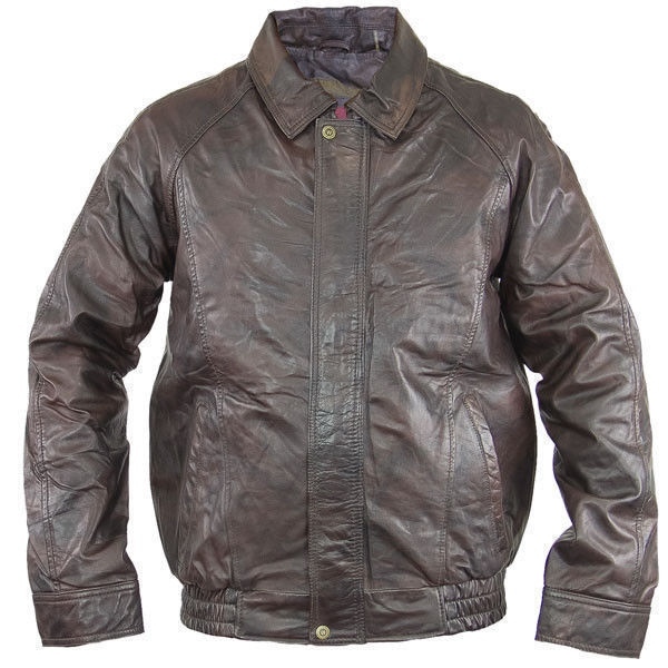 Men S Distressed Brown Er Leather Jacket Xl 1