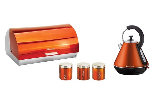Matching Kitchen Set Of Two Items Electric Kettle Bread Bin And Matching Kitchen Set Of Two Items Electric Kettle Bread Bin And Canisters In Or