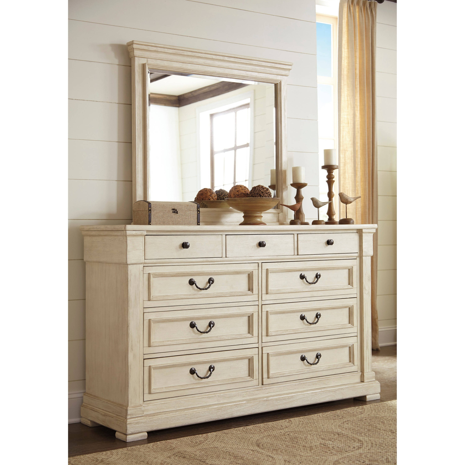 Signature Design By Ashley Bolanburg White Dresser With Mirror Ebay Picture 1 Of 3