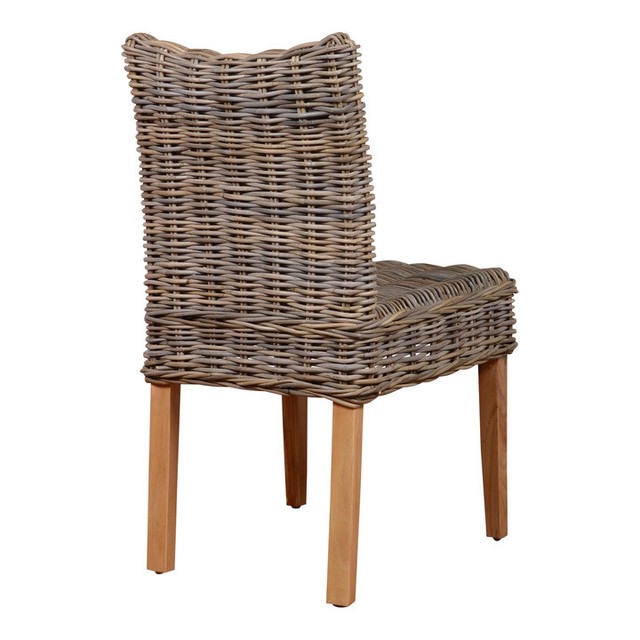 Hand Woven Rattan Wicker Grey Brown Gany Wood Furniture Seat Hand Woven Rattan Wicker Grey Brown Gany Wood Furniture Seat Dining Chair