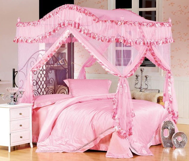 Fairy Princess Bed Canopy Mosquito Net W Stainless Steel Pole Set Fairy Princess Bed Canopy Mosquito Net W Stainless Steel Pole Set Yellow