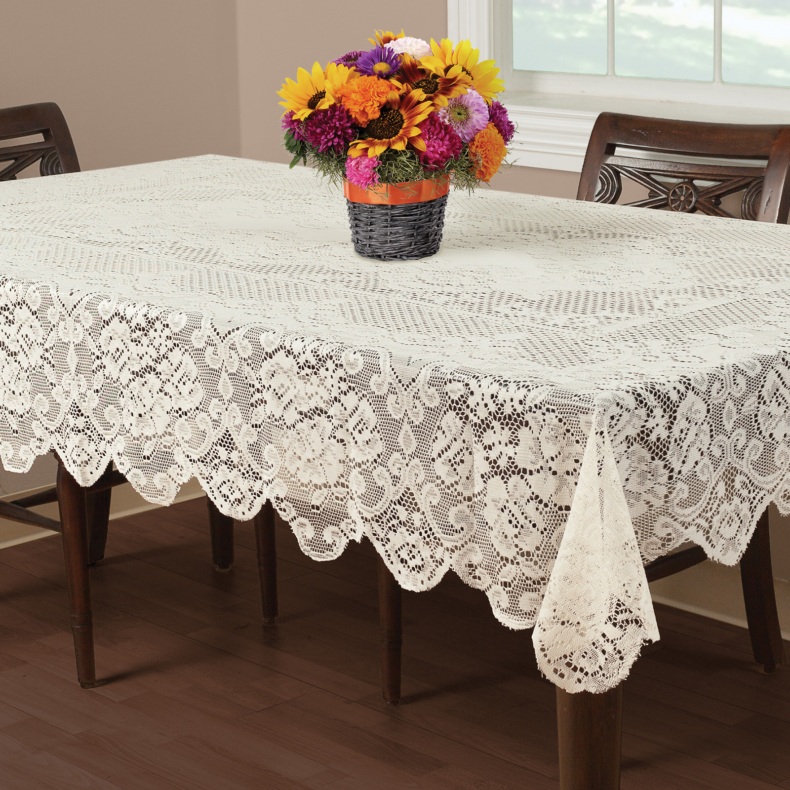 Essential Home Buckingham Lace Tablecloth Ivory 60 X 102 Picture 1 Of