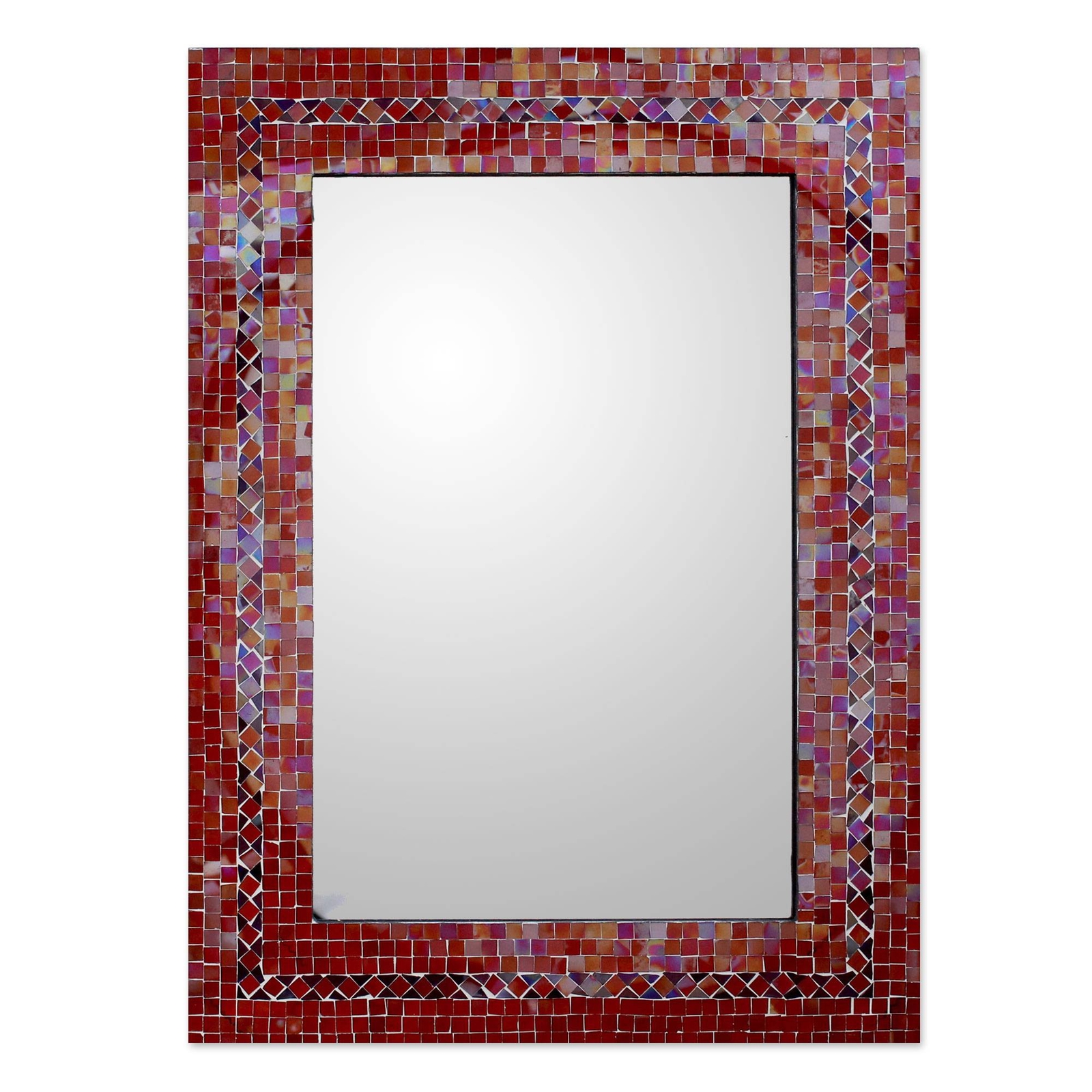 Wall Mirror Glass Mosaic Sunset Tile 18 X 24 In Handmade Novica Picture 1 Of 5