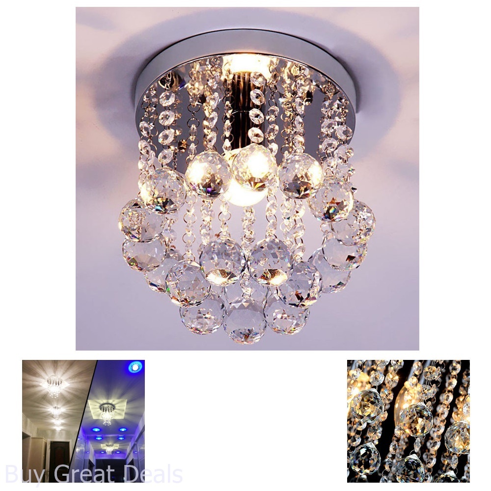 Mini Crystal Chandelier Light Top Ceiling Lamp Flush Mount Hallway Picture 1 Of 7