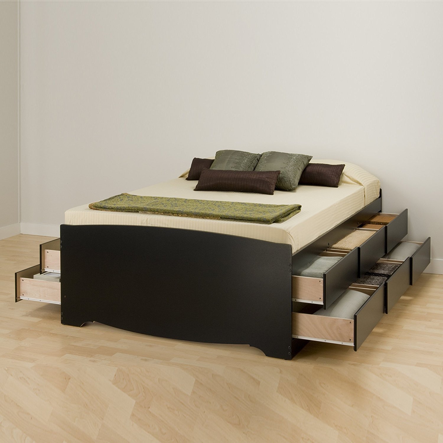 Prepac Sonoma Black Double Platform Storage Bed 6 Drawers Ebay Picture 1 Of 12