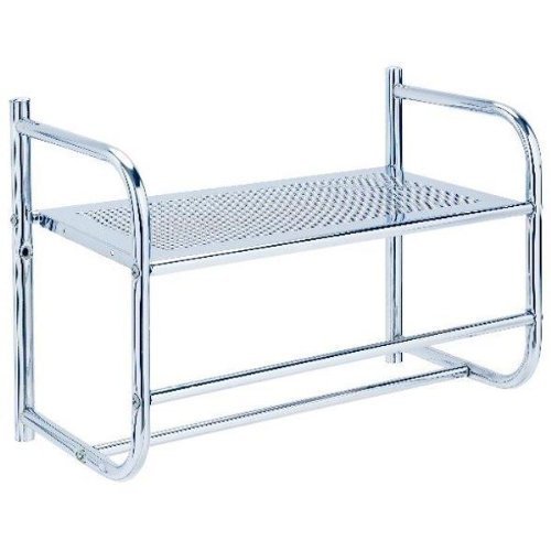 Bathroom Wall Rack With 2 Towel Holder Rails Metal Chrome Plated Bathroom Wall Rack With 2 Towel Holder Rails Metal Chrome Plated Shelf Ebay