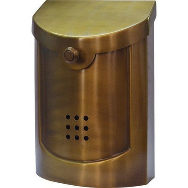 Ecco Wall Mounted Mailbox E4cp Finish Satin Brass Size Small Ecco E5 Wall Mounted Mailbox Satin Brass Small New