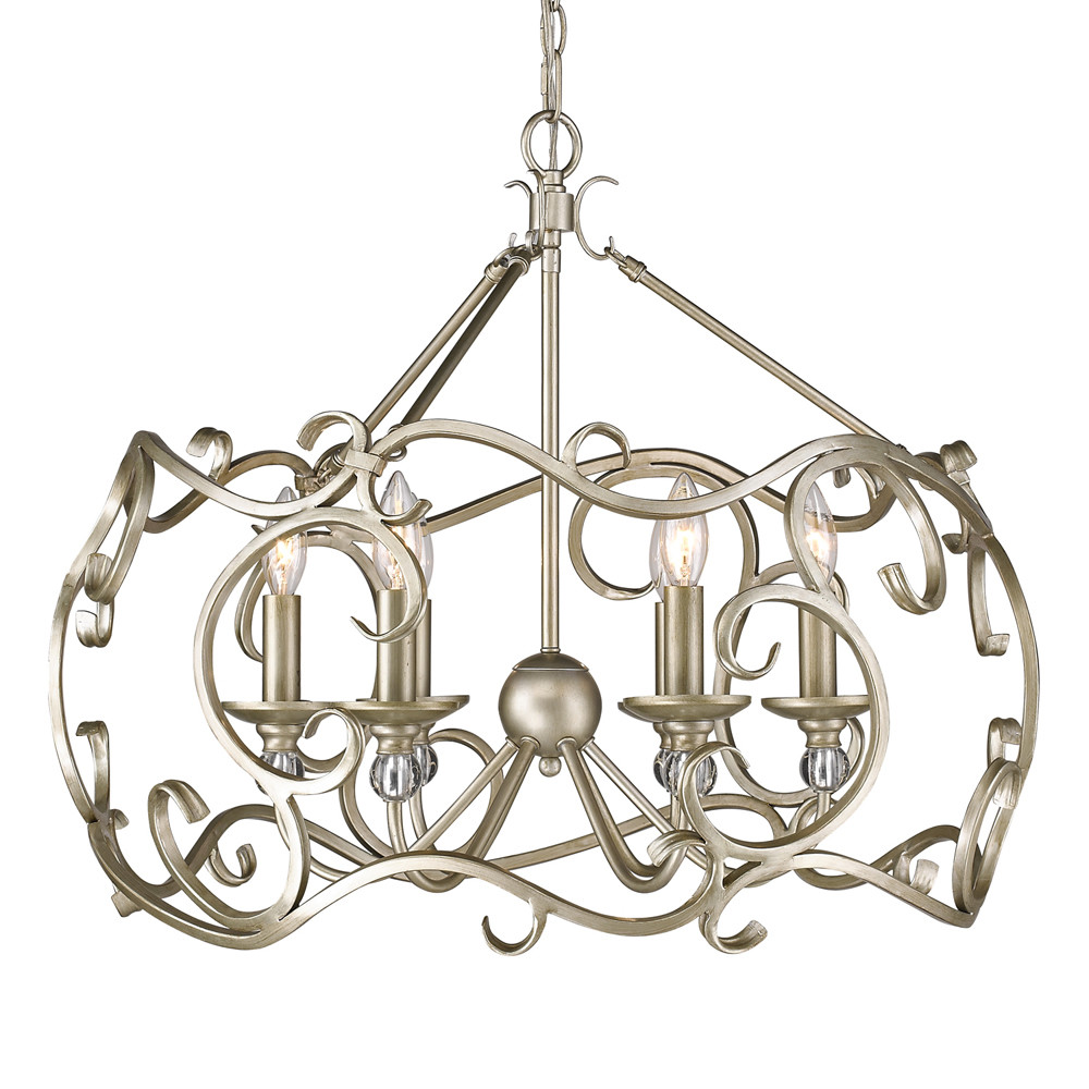 Golden Lighting 4616 6 Wg Colette Light Chandelier In White Gold Picture 1 Of