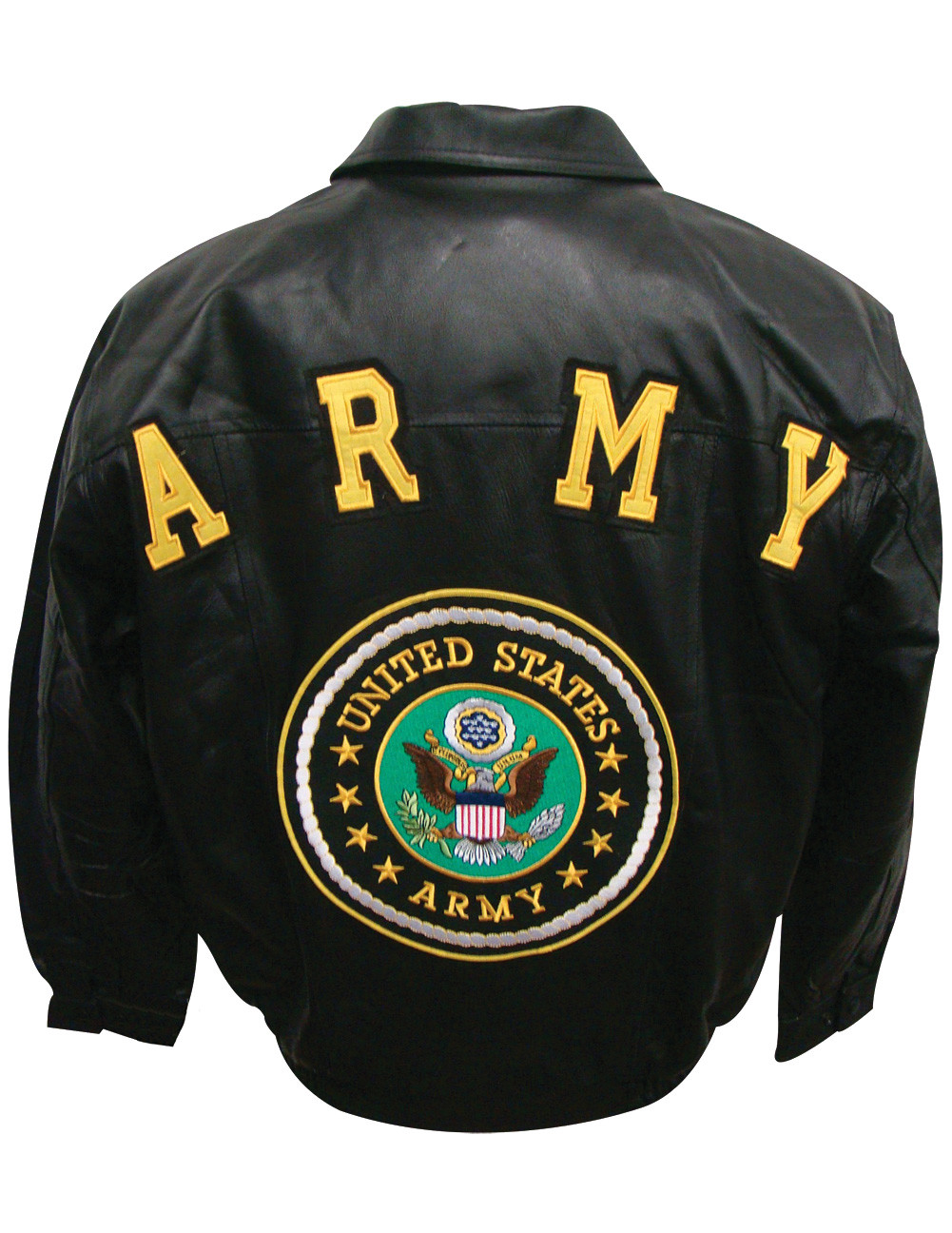 Army Military Leather Jacket Features Coordinating Logos X Large Brand New T