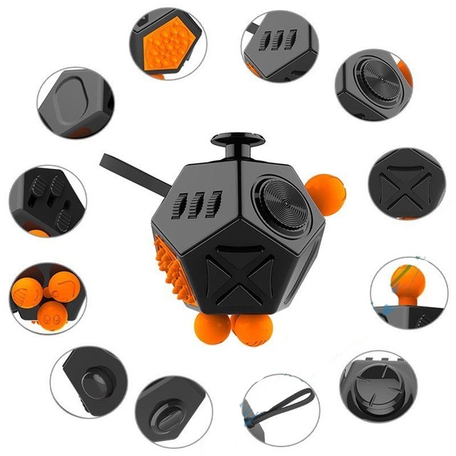 12 Side Sided Fidget Cube Desk Toy Stress Anxiety Relief Focus Puzzle Adult Kid 12 Side Sided Fidget Cube Desk Toy Stress Anxiety Relief Focus Puzzle Adult Kid