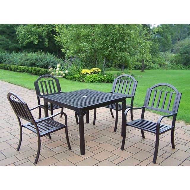 Oakland Living Rochester 5pc 40 Inch Square Patio Table Dining Set Oakland Living Rochester 40 X 5pc Dining Set Brown 6135