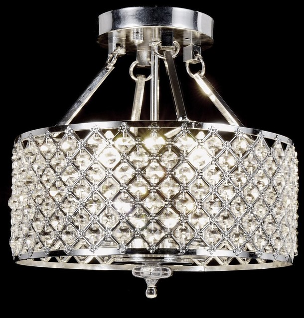 4 Light Chrome Crystal Chandelier Design Ideas Top Lighting 4 Light Chrome Finish Round Metal Shade Crystal Chandelier