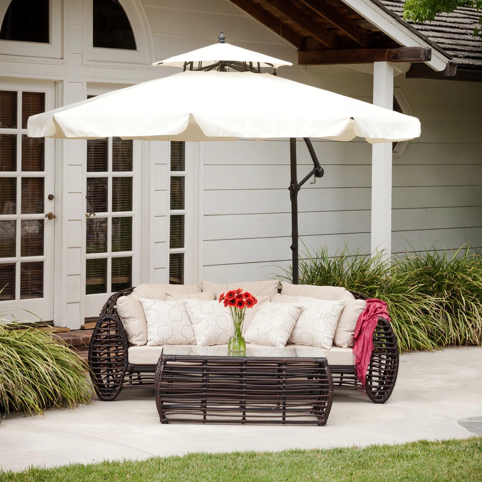Christopher Knight Home Outdoor Baja Banana Canopy Umbrella With Picture 1 Of 7