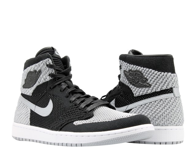 Nike Air Jordan Retro I 1 High Flyknit Shadow Black Grey White 919704-003 Nike Air Jordan Retro I 1 High Flyknit Shadow Black Grey White 919704-003