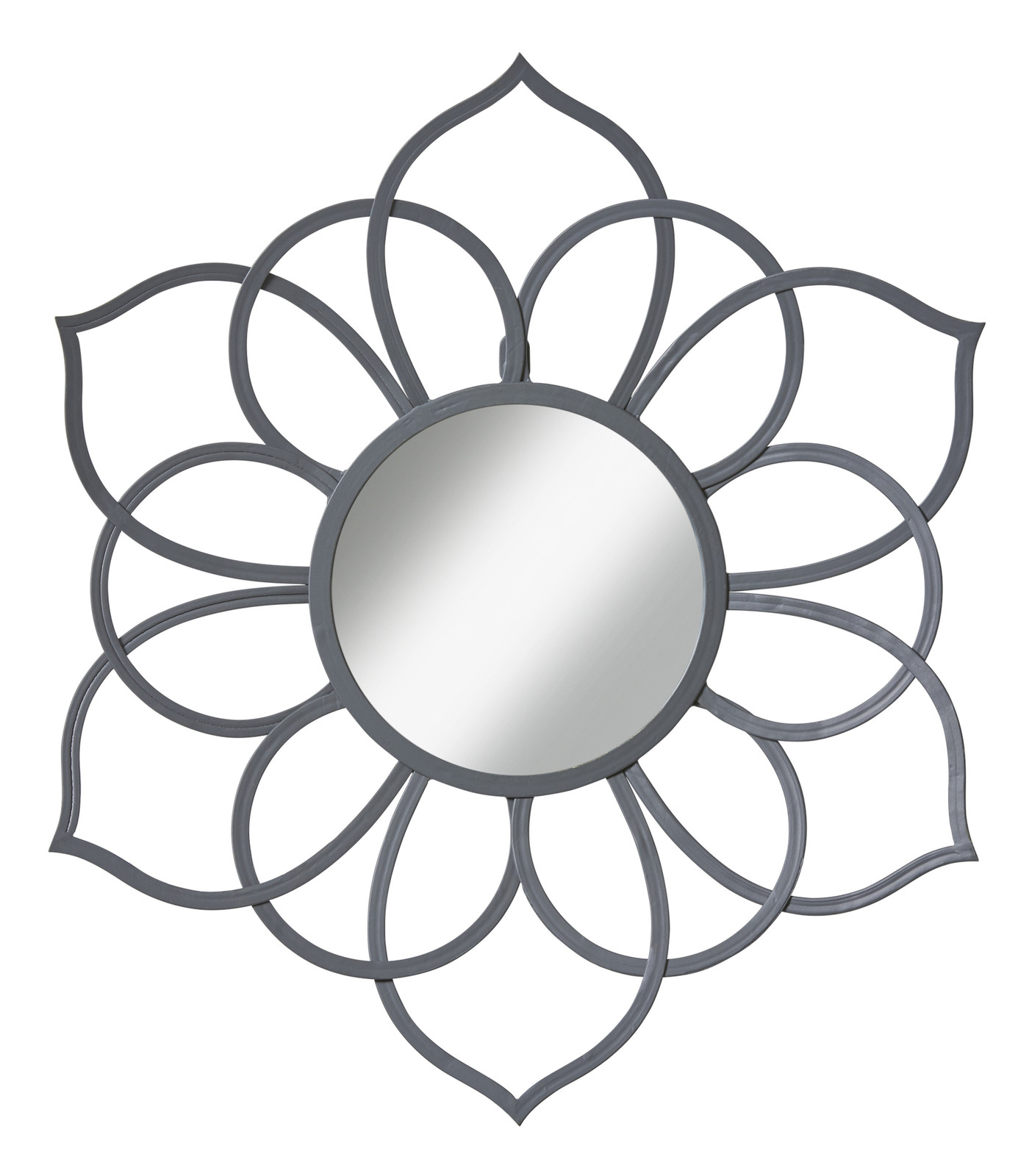 Kate And Laurel 208383 Brienne Metal Flower Round Wall Accent Mirror Picture 2 Of