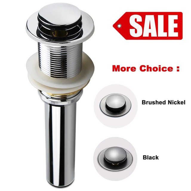 Polished Chrome Pop Up Sink Drain Bathroom Faucet Vessel Vanity Polished Chrome Pop Up Sink Drain Without Overflow Bathroom Faucet Vessel