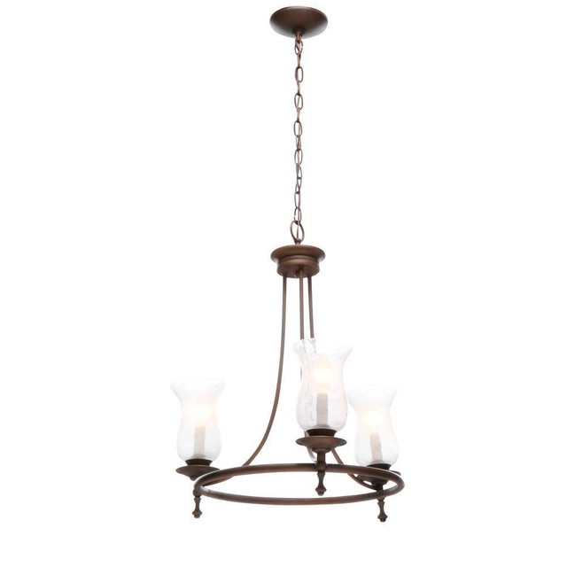 Hampton Bay Grace 3 Light Rubbed Bronze Chandelier Fast R14 Hampton Bay Grace 3 Light Rubbed Bronze Chandelier