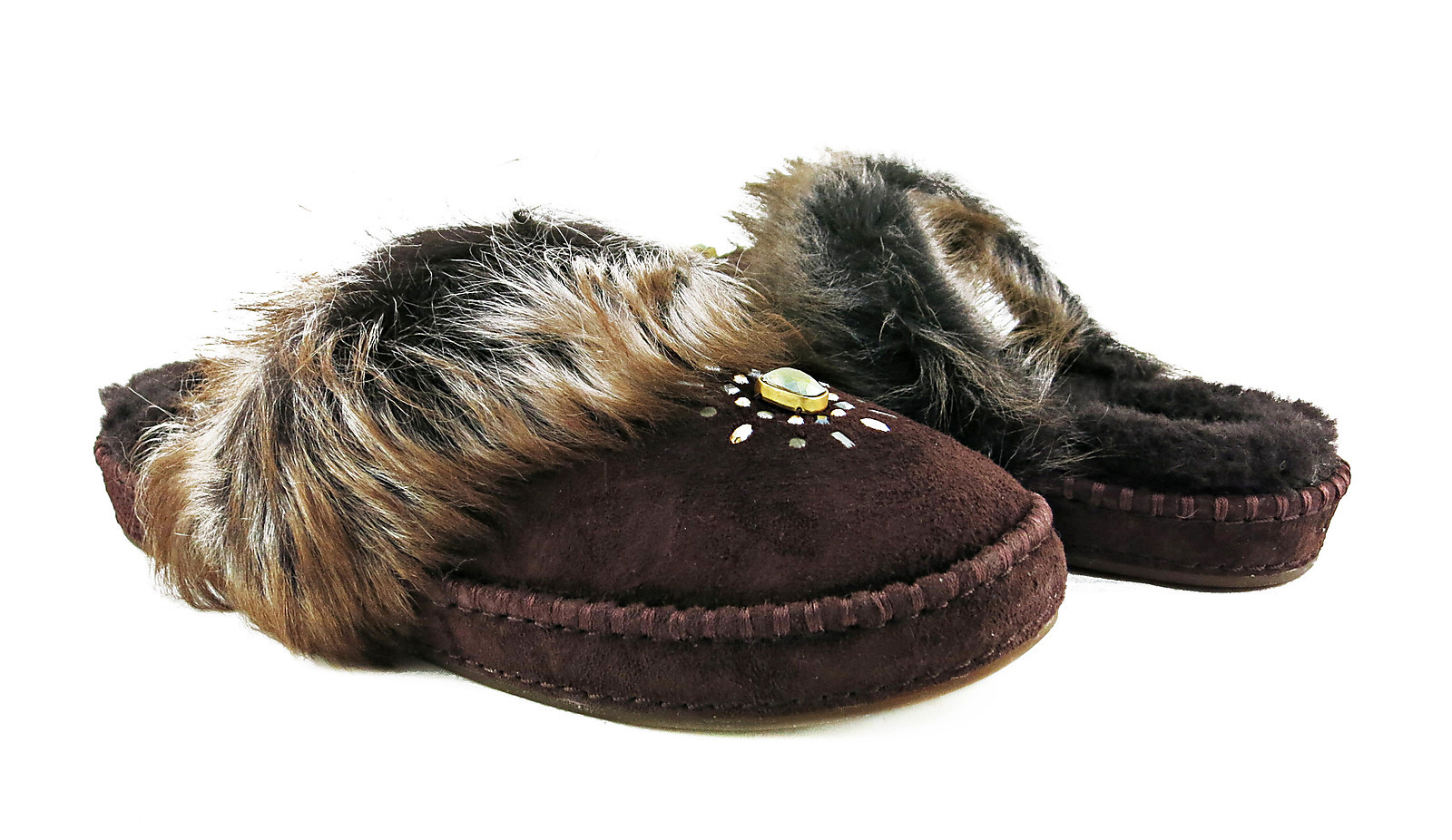 UGG Australia Aira Crystals Pinecone Brown Fur Slippers Womens Size ... ${res.content.global.inflow.inflowcomponent.technicalissues}