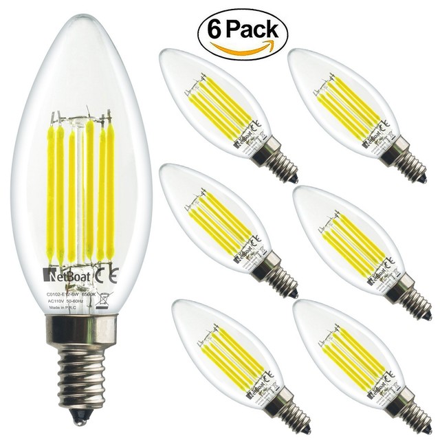 6 LED Candelabra Base Bulb Chandelier Light Bulbs E12 Daylight White ... 6 LED Candelabra Base Bulb Chandelier Light Bulbs E12 Daylight White ...