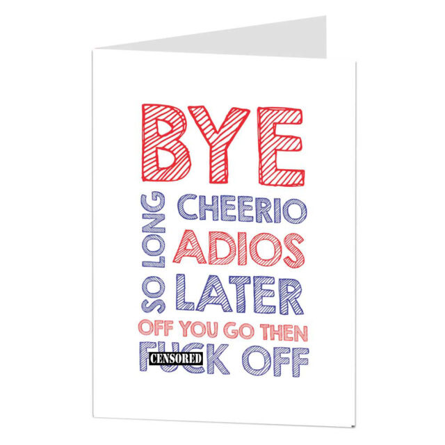 Funny Sarcastic Leaving Work Office Card Good Luck Job Traveling Retirement Ebay