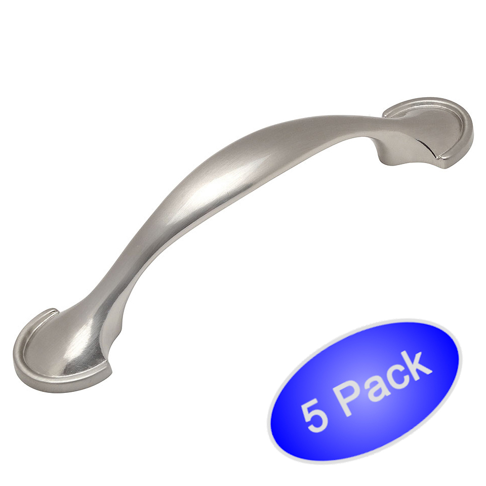 Cosmas 6632sn Satin Nickel Cabinet Hardware Handle Pull 3 Hole Picture 1 Of