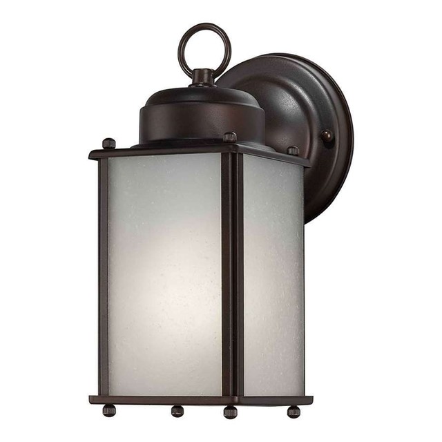 Forte Lighting 10007 01 32 Traditional 1 Light Cfl Exterior Wall Forte 1 Light Fluorescent Outdoor Wall Lantern In Antique Bronze 10007 01 32
