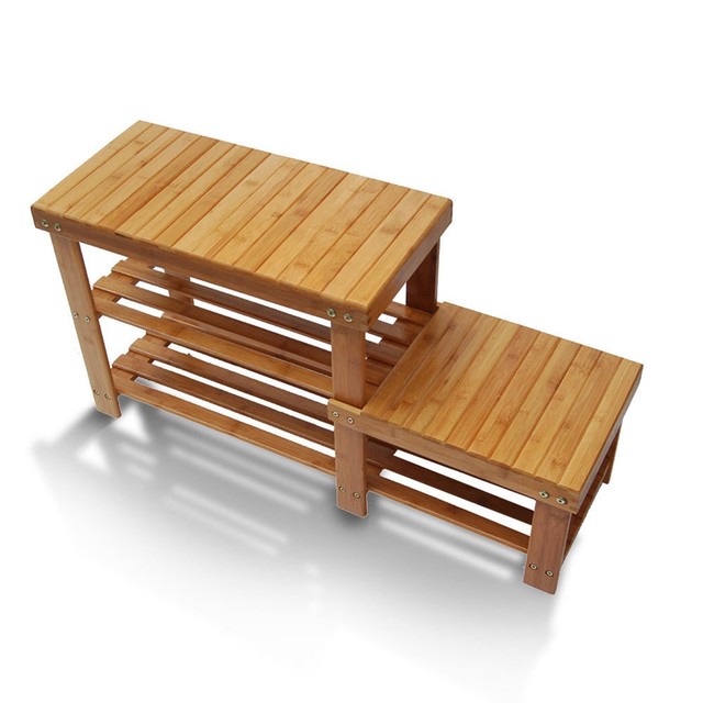 Hallway Bench Part - 44: Shoe Storage Benches For Entryway Rack Shelf Boot Organizer Bamboo Hallway Bench