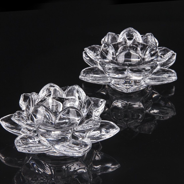 Crystal Lotus Votive Candle Holders Pack Of 2 Set For Home Crystal Lotus Candle Holders Tealight For Home Decor Wedding Votive 2