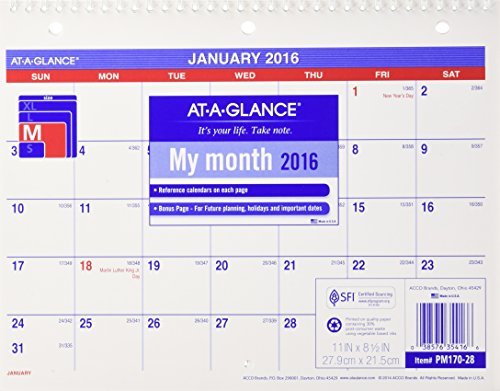 at a glance monthly desk wall calendar 2016 12 months 8 5 x 11