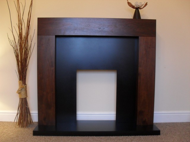 Electric Mango Walnut Surround Black Flat Wall Fireplace Suite Set Electric Mango Walnut Surround Black Flat Wall Fireplace Suite Set Downlight 54
