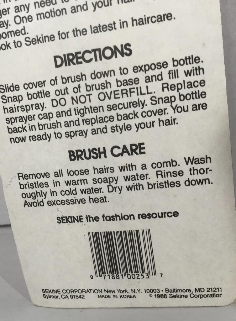 1988 Sekine Spray In The Middle Style Hair Brush 36434 Old Stock 1988 Sekine Spray In The Middle Style Hair Brush 36434 Old Stock Pink Purple Ebay
