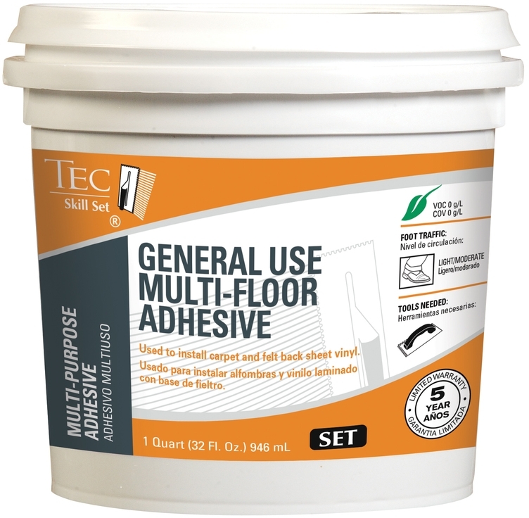 Tec Skill Set Quart Pail Trowel Universal Flooring Adhesive Picture 1 Of