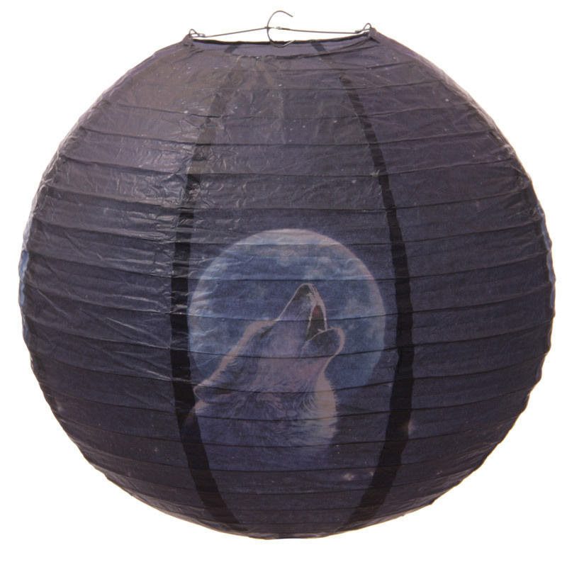 Call Of The Wild Paper Lamp Shade Wolf Howling At Moon Max 60w Picture 1 Of 4