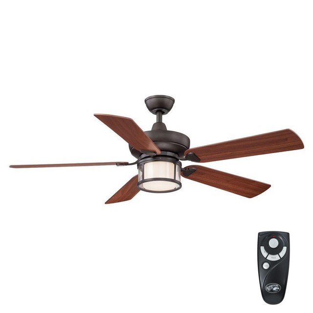 Hampton Bay Tipton Ii 52 In Indoor Oil Rubbed Bronze Ceiling Fan Indoor Oil Rubbed Bronze Ceiling Fan With Light