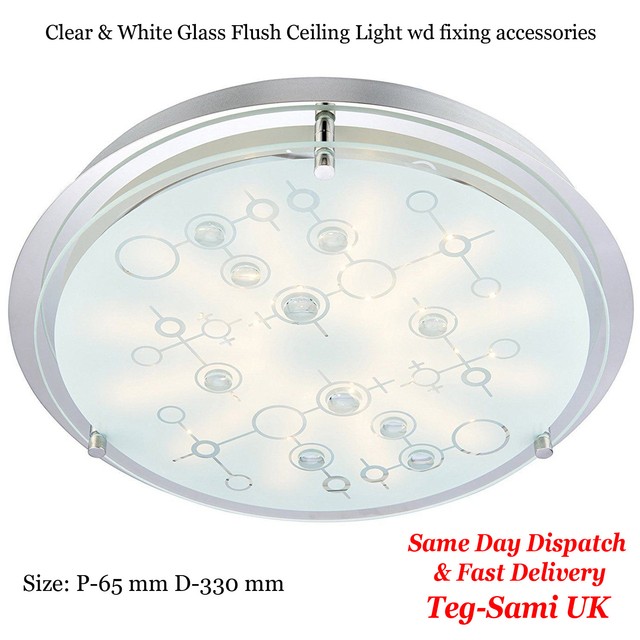 Endon 61711 Salvia Clear White Glass Flush Ceiling Light Wd Fixing Endon 61711 Salvia Clear White Glass Flush Ceiling Light Wd Fixing Accessories