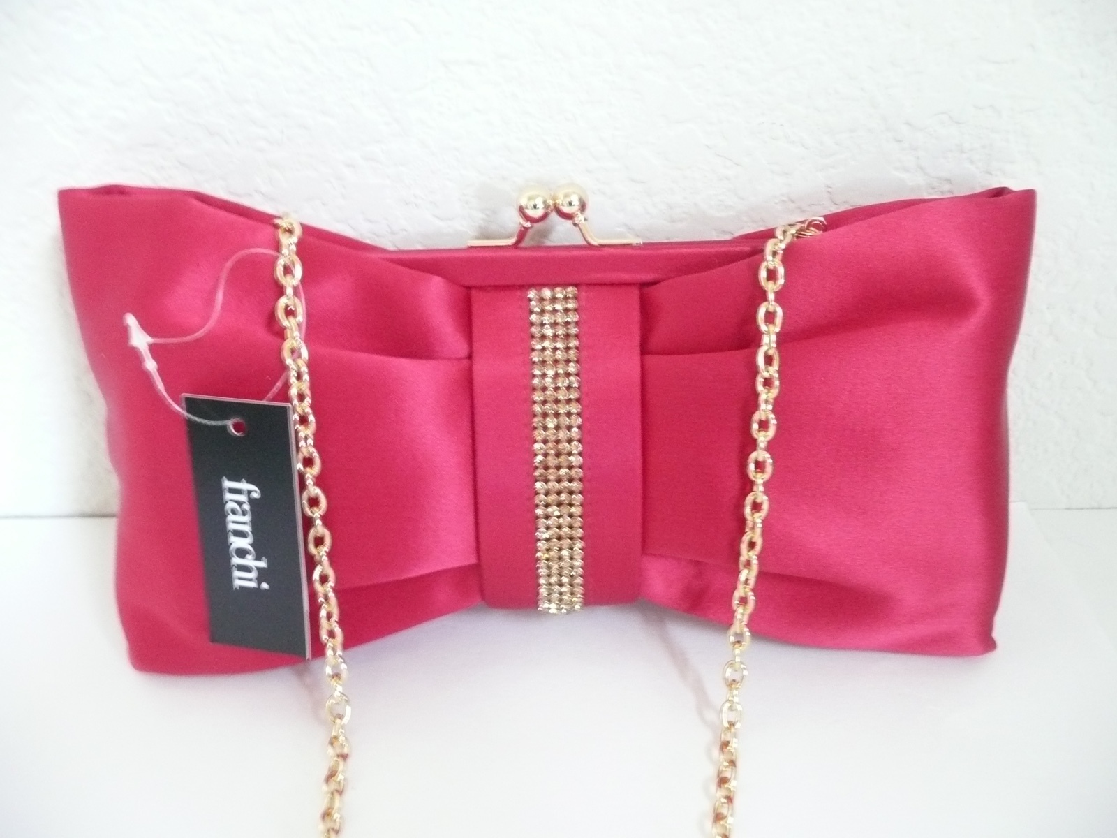 Franchi Bella Ii Clutch Evening Bag Red Fabric Bow Accent Picture 1 Of 7