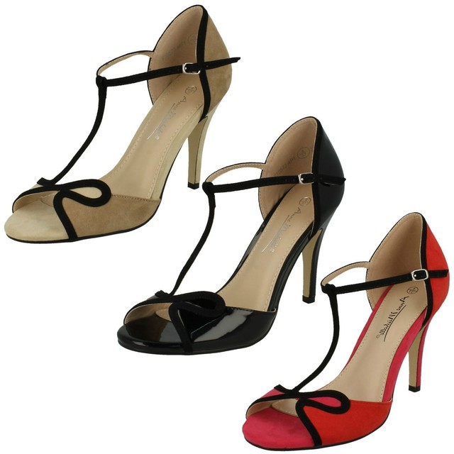 Donna Anne Michelle Punta Aperta Sandali Con Cinturino TBar 3 Colori Stile f10573 Donna Anne Michelle Punta Aperta Sandali Con Cinturino TBar 3 Colori Stile f10573