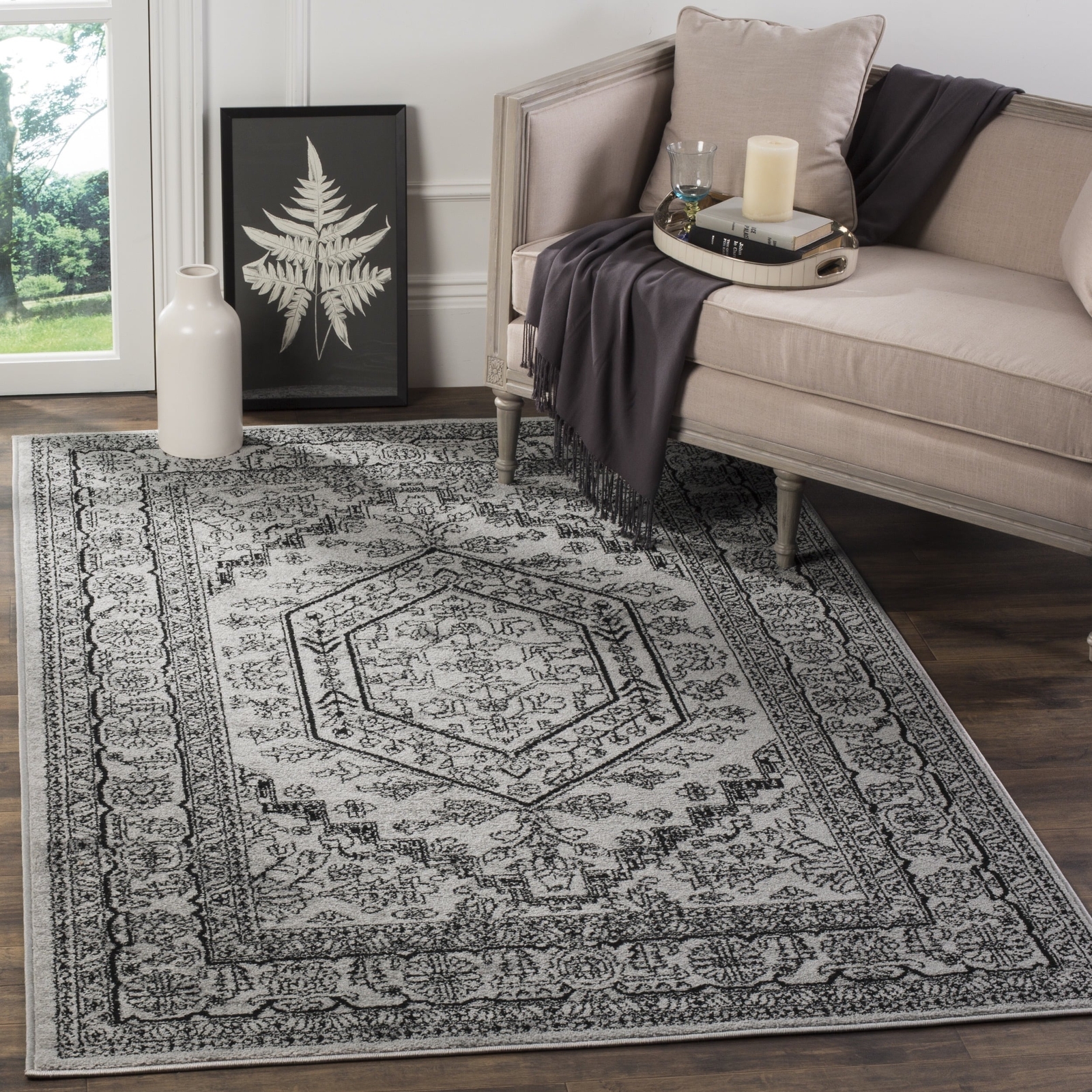 Safavieh Adirondack Collection Adr108a Silver And Black Area Rug 6 Safavieh Adirondack Collection Adr108a Silver And Black Area Rug 6 Feet By 9 Fe
